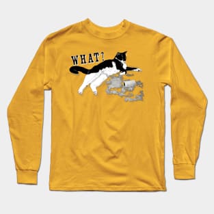 Cute Tuxedo Cat I haz attitude I rip toilet paper  Copyright TeAnne Long Sleeve T-Shirt